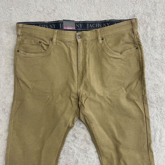 NEW Jachs New York Men's 40x34 Straight Fit 5-Pocket Chino Pants Tan - Picture 8 of 9